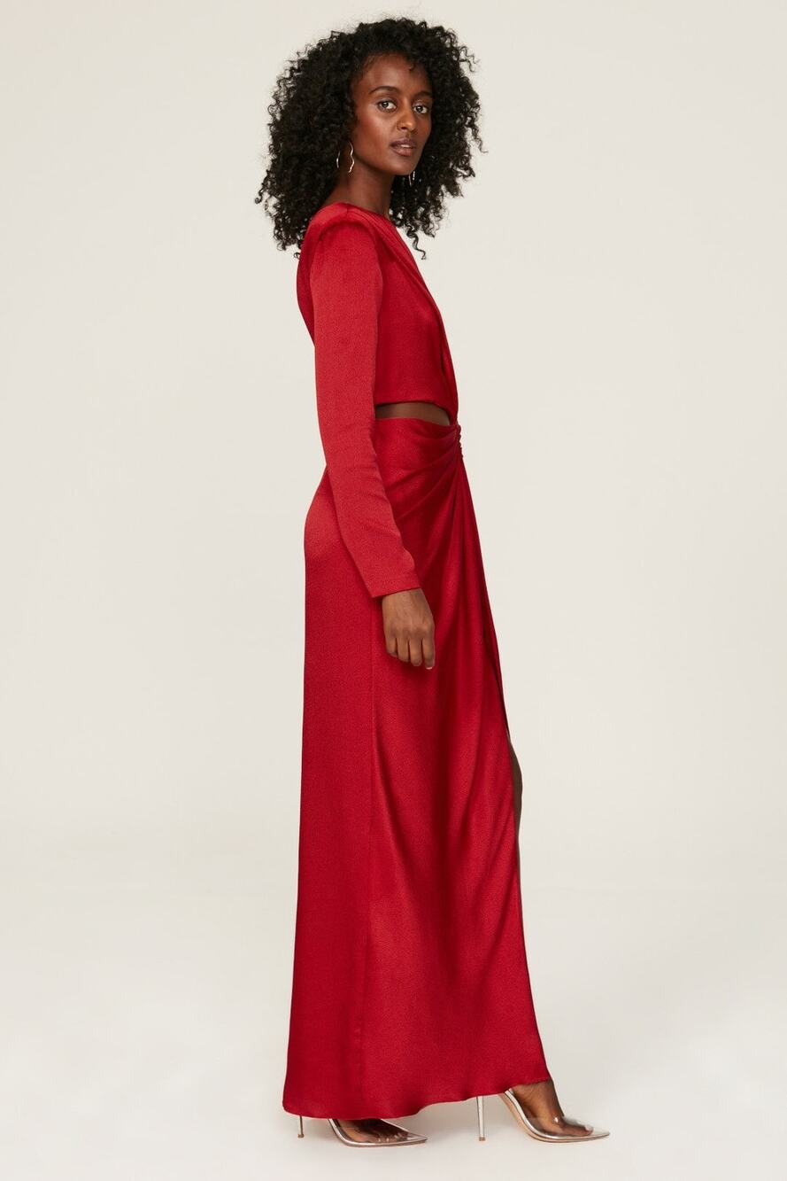 ML Monique Lhuillier One Shoulder Satin Gown - Size 8